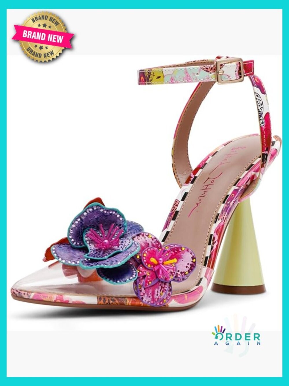 Heeled Sandals with Floral Applique Ankle Strap Chic Summer Evening Party